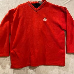 Ohio State Shirt Men’s 2XL Red Stitched on Logo Vneck Pullover Fleece